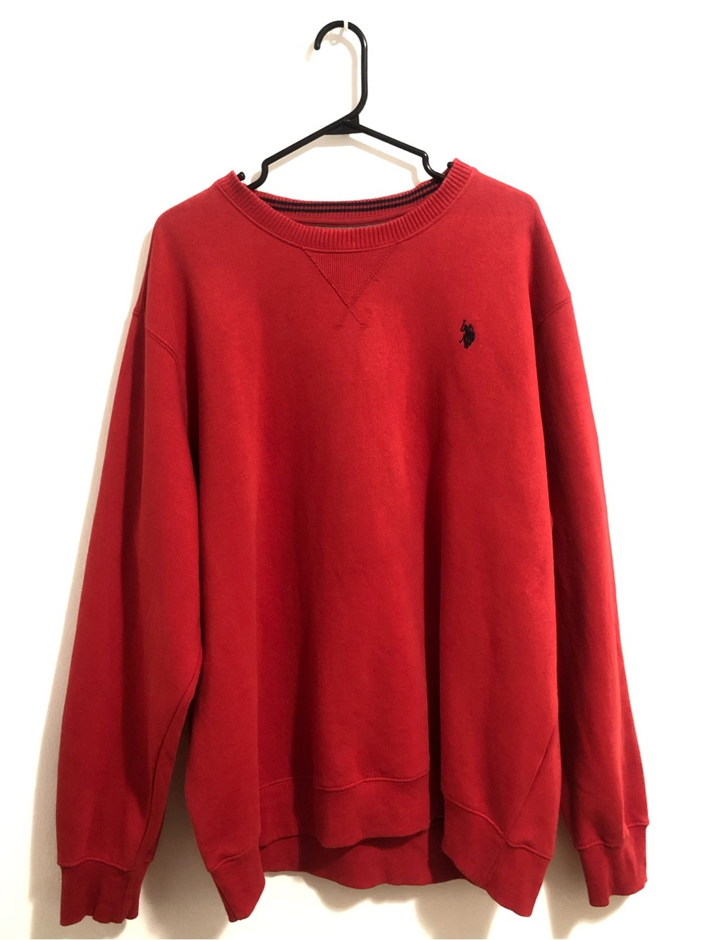 U.S. Polo Assn. Red Crewneck Sweatshirt with Black Logo